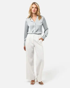 Lila V-neck Satin Blouse