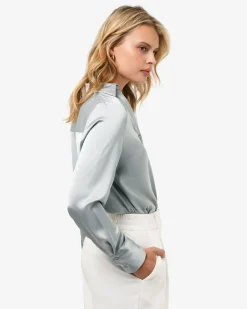 Lila V-neck Satin Blouse
