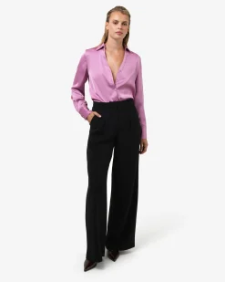 Lila V-neck Satin Blouse