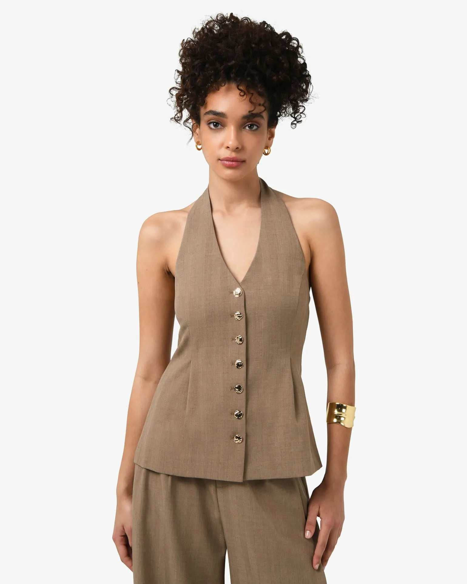 Lola Halter Neck Peplum Vest