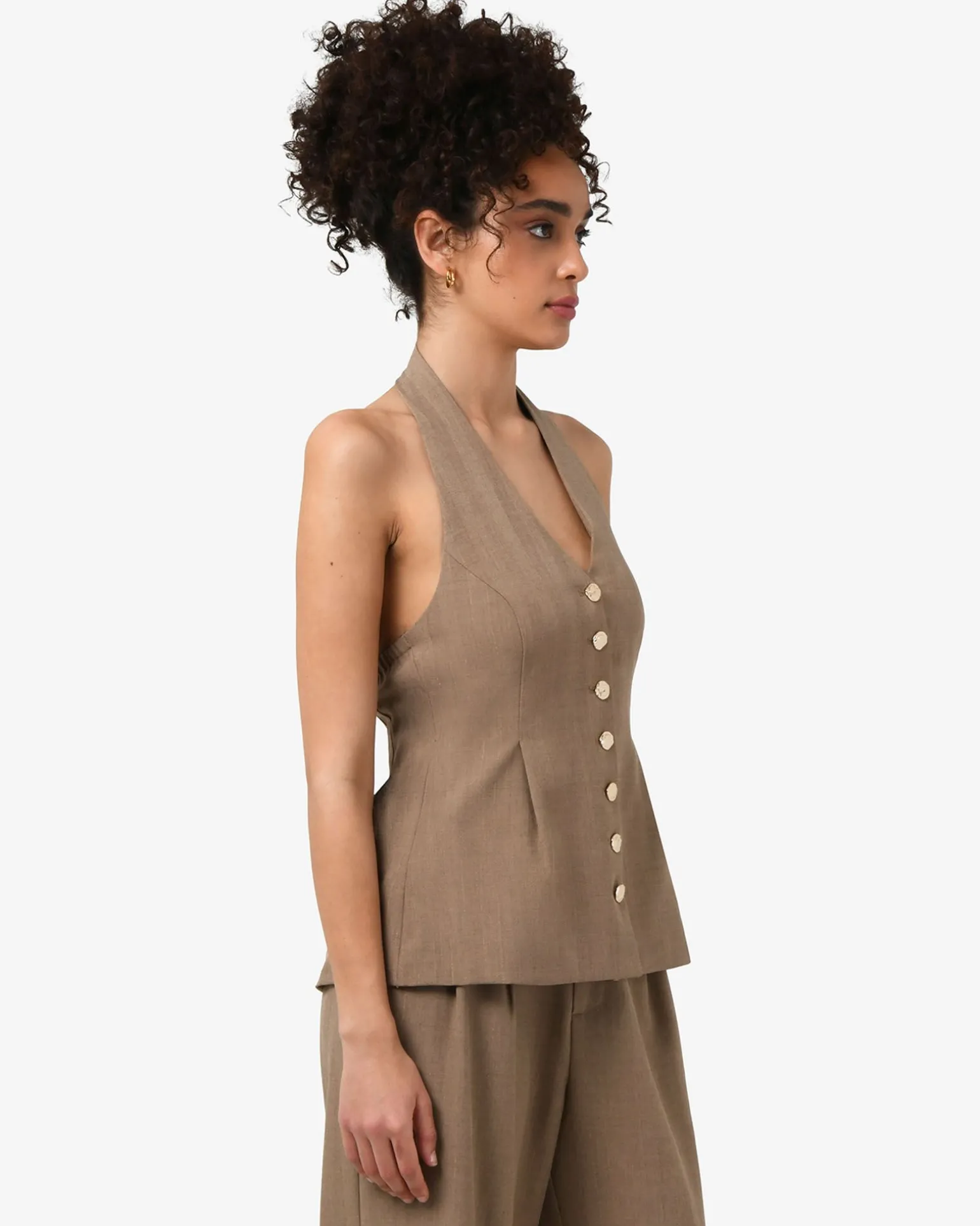 Lola Halter Neck Peplum Vest