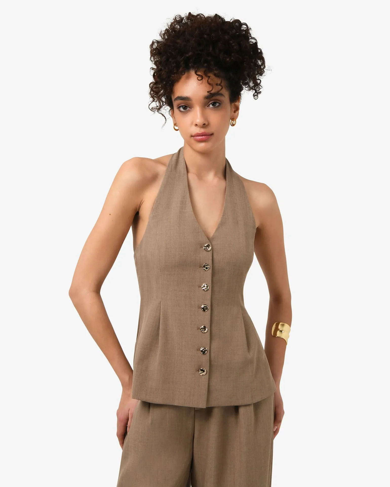 Lola Halter Neck Peplum Vest