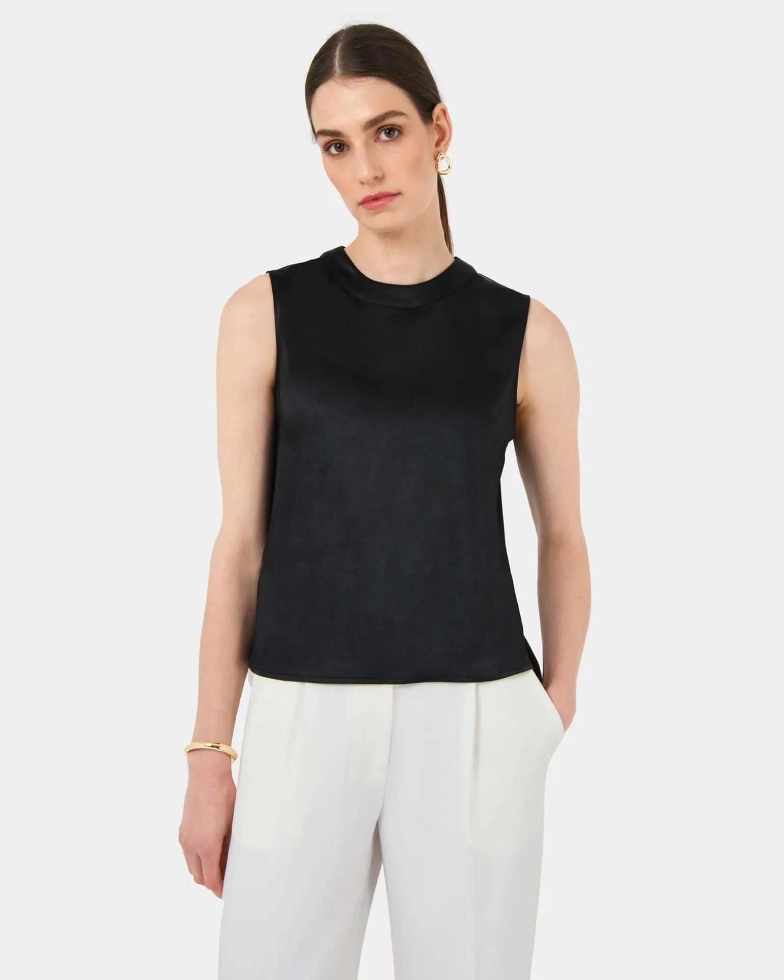Louisa Round Neck Satin Top