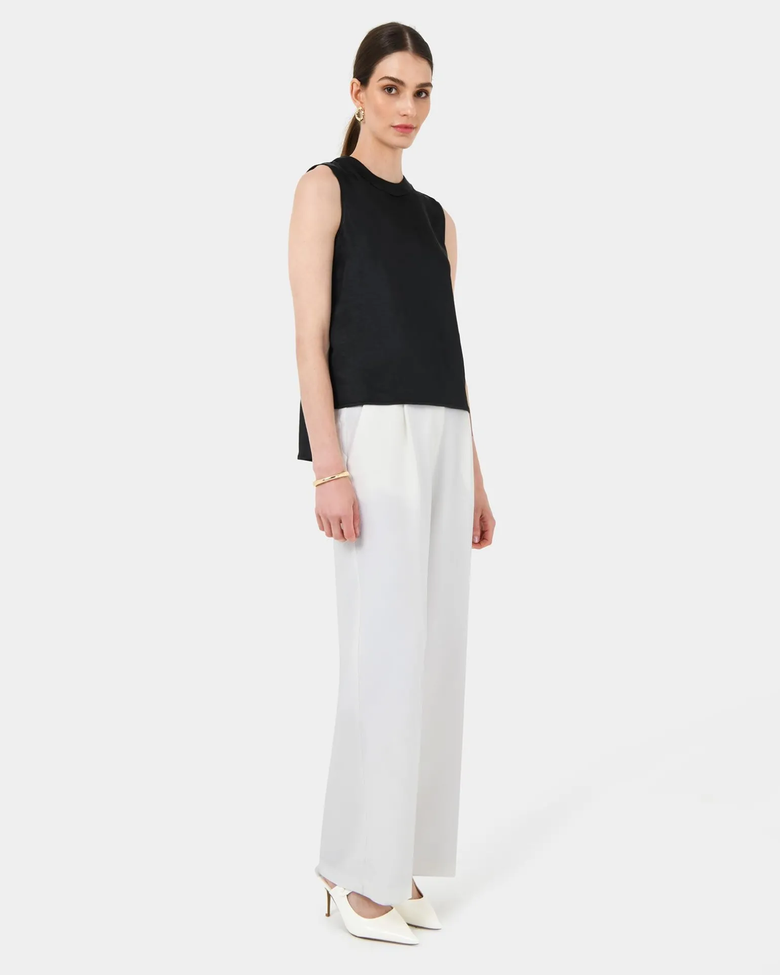 Louisa Round Neck Satin Top