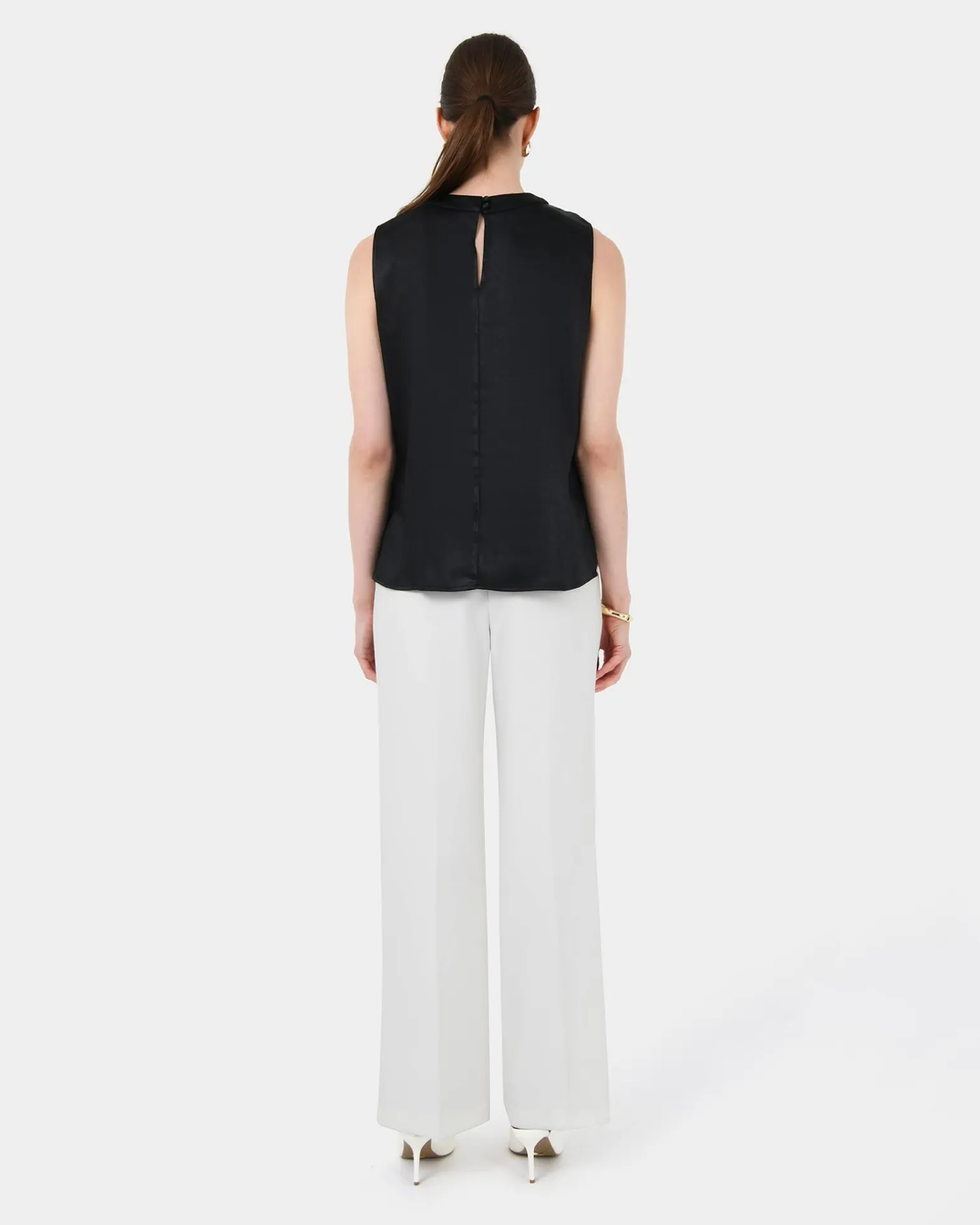 Louisa Round Neck Satin Top