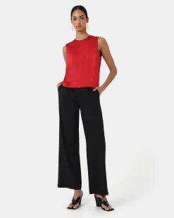 Louisa Round Neck Satin Top