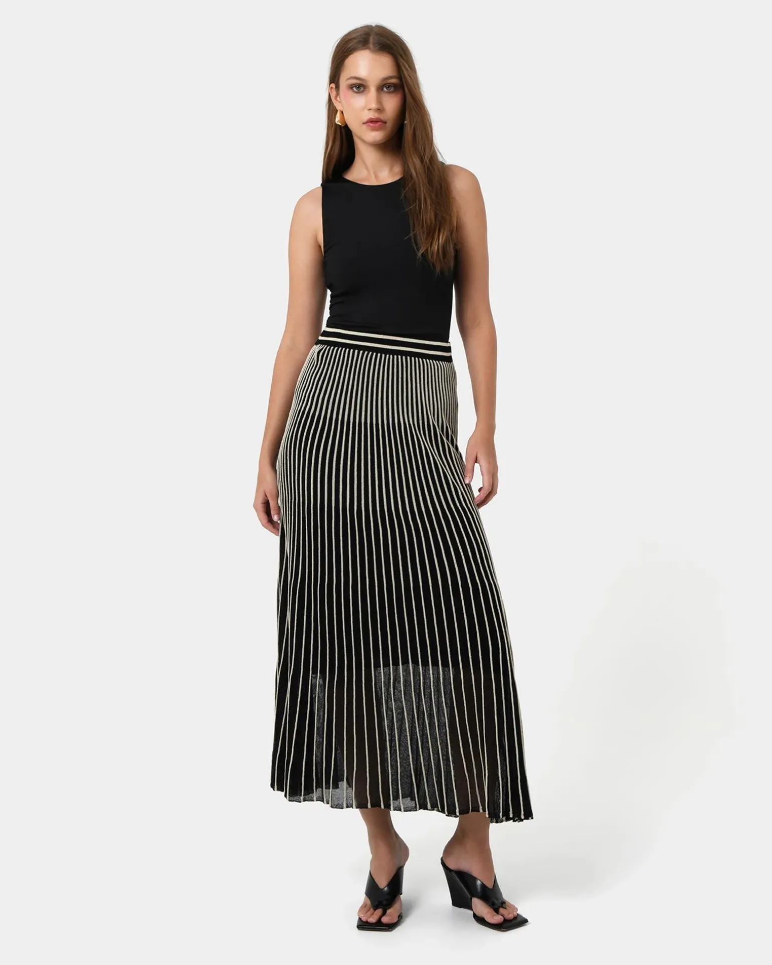 Lucy Pleat Knit Midi Skirt