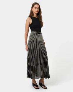 Lucy Pleat Knit Midi Skirt