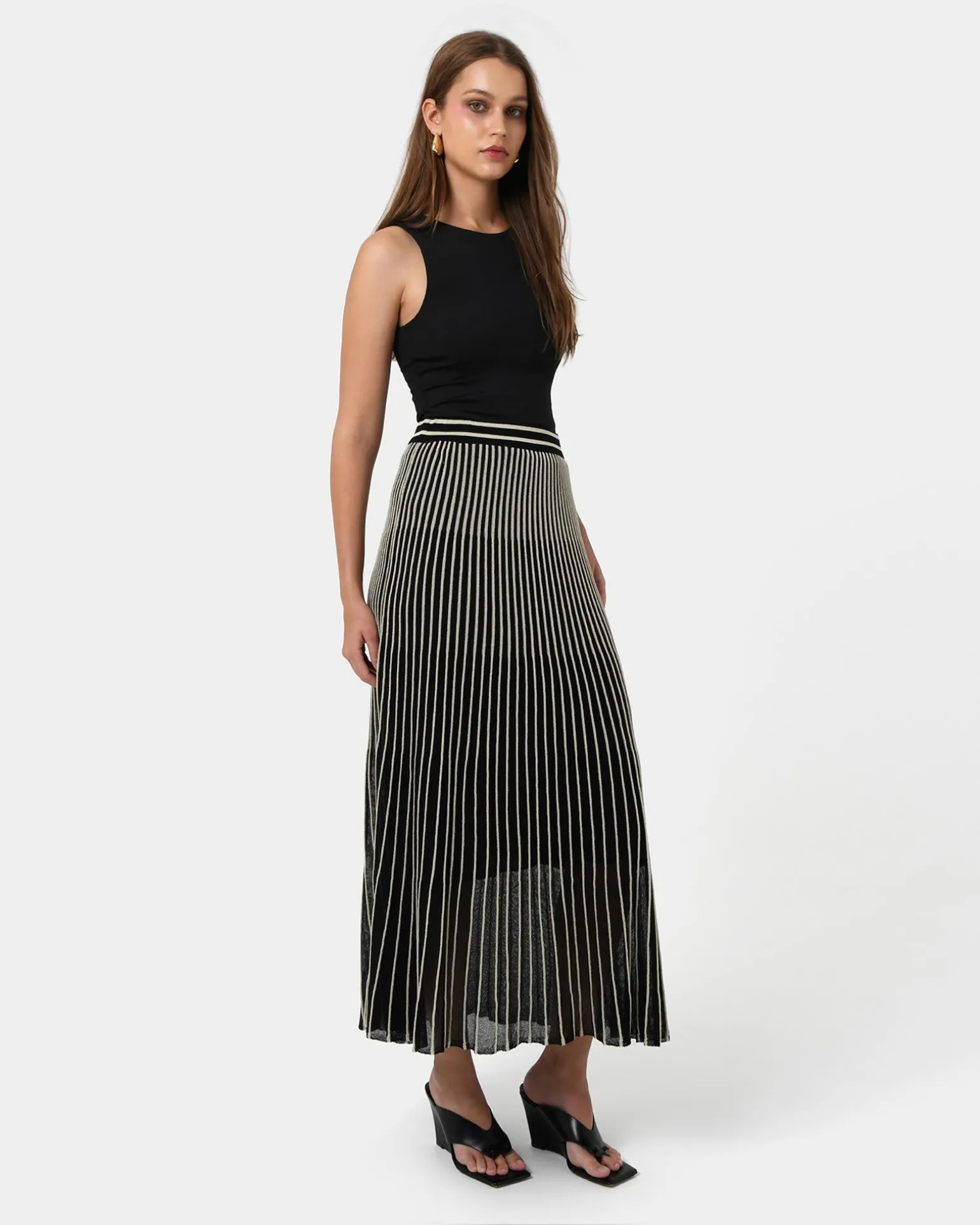 Lucy Pleat Knit Midi Skirt