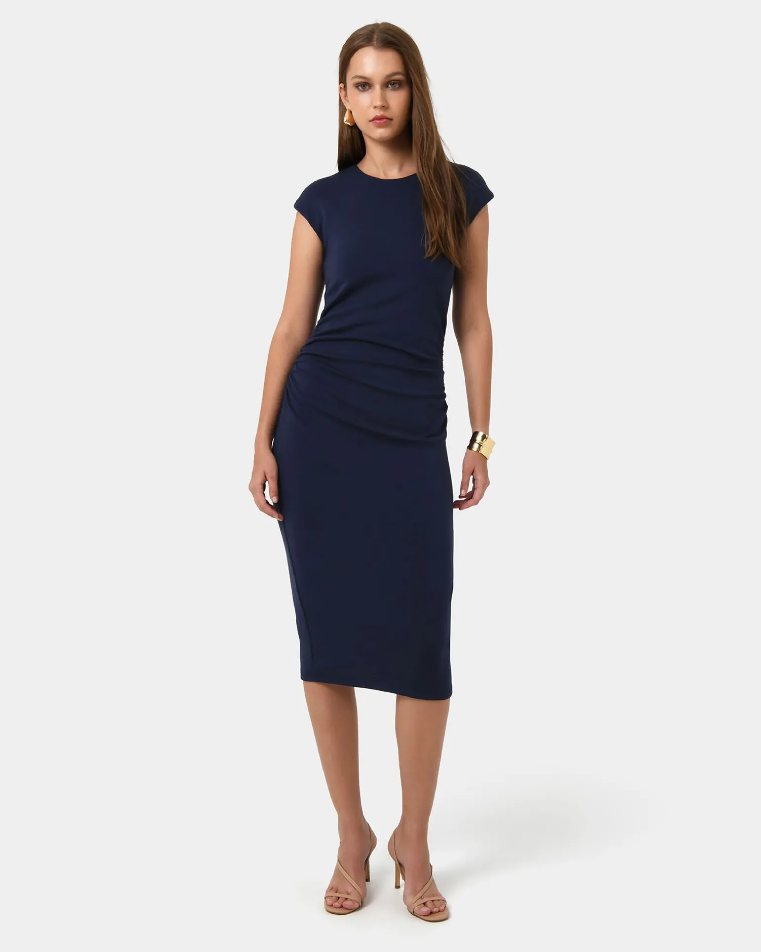 Lulu Ruched Midi Dress