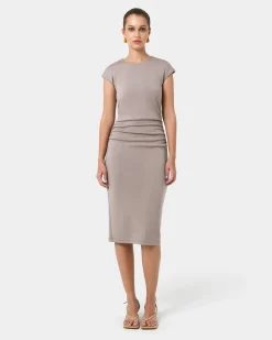 Lulu Ruched Midi Dress