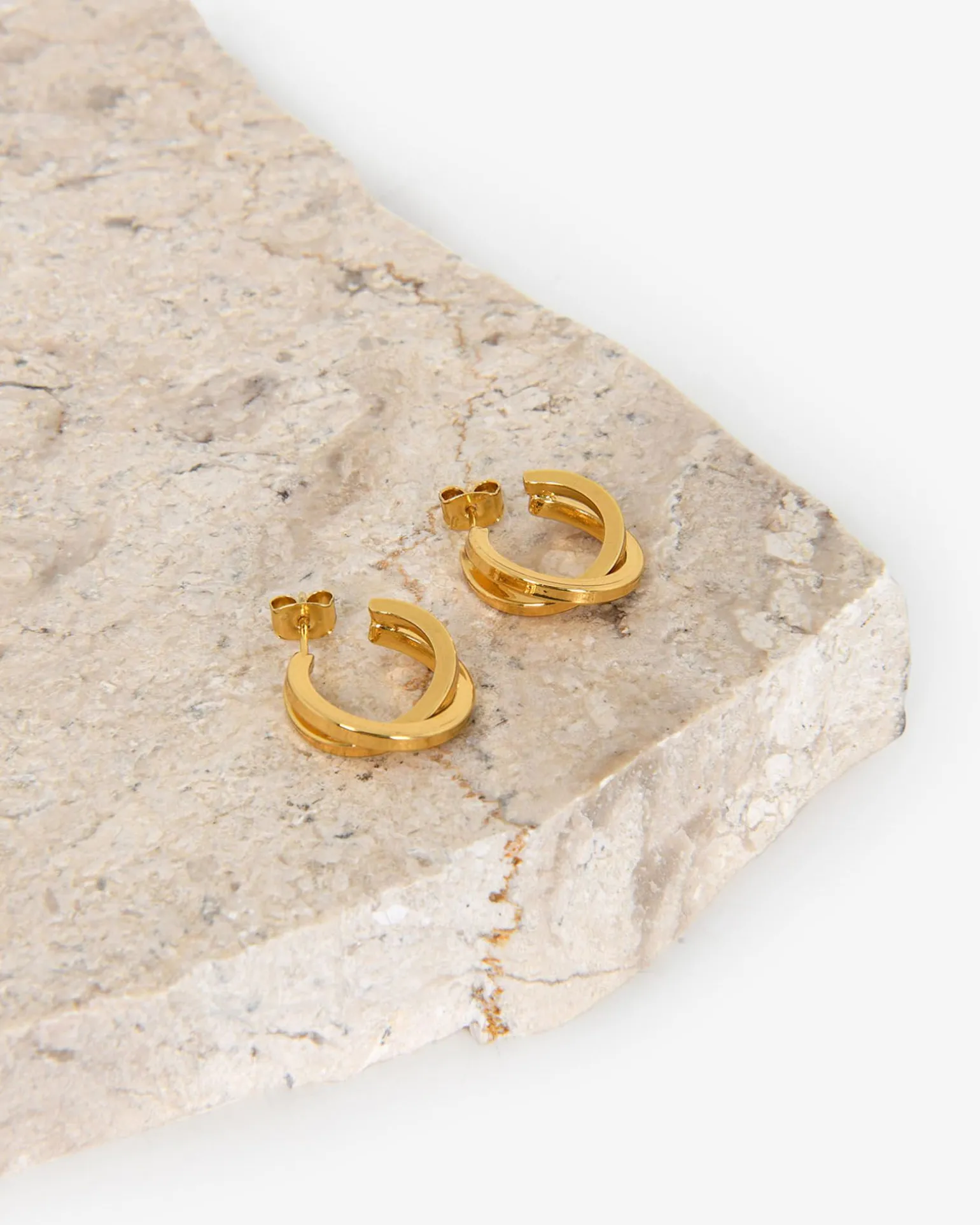 Lyra Crossover Hoop Earrings