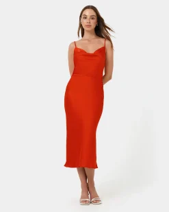 Mae Side Ruched Satin Dress