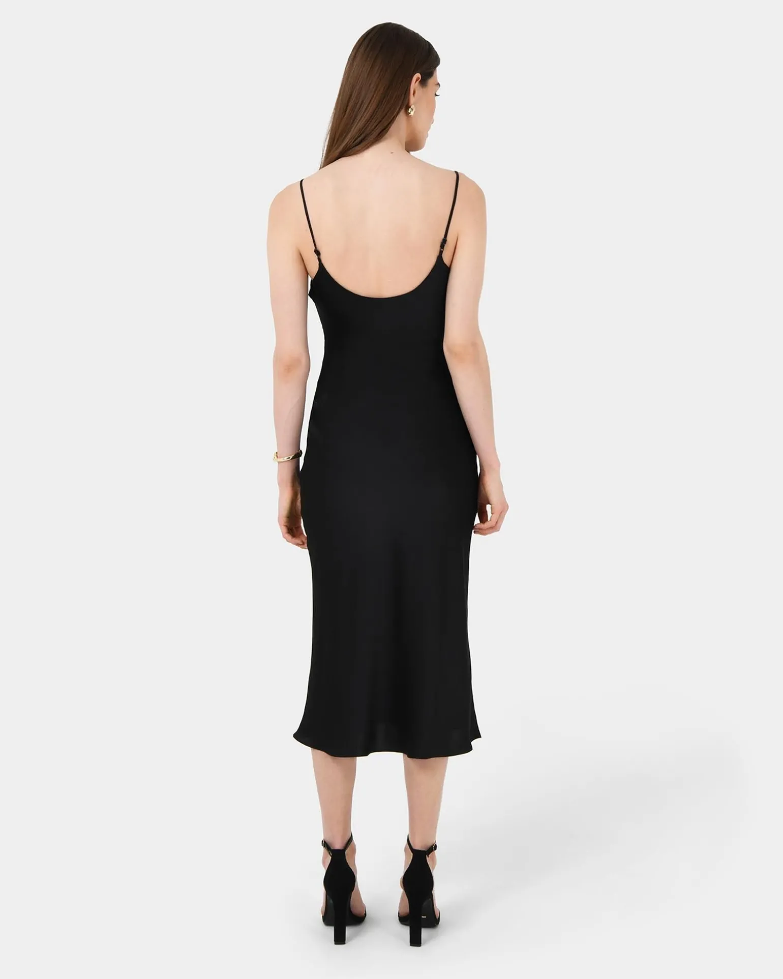 Mae Side Ruched Satin Dress
