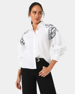 Maren Embroidered Cotton Shirt