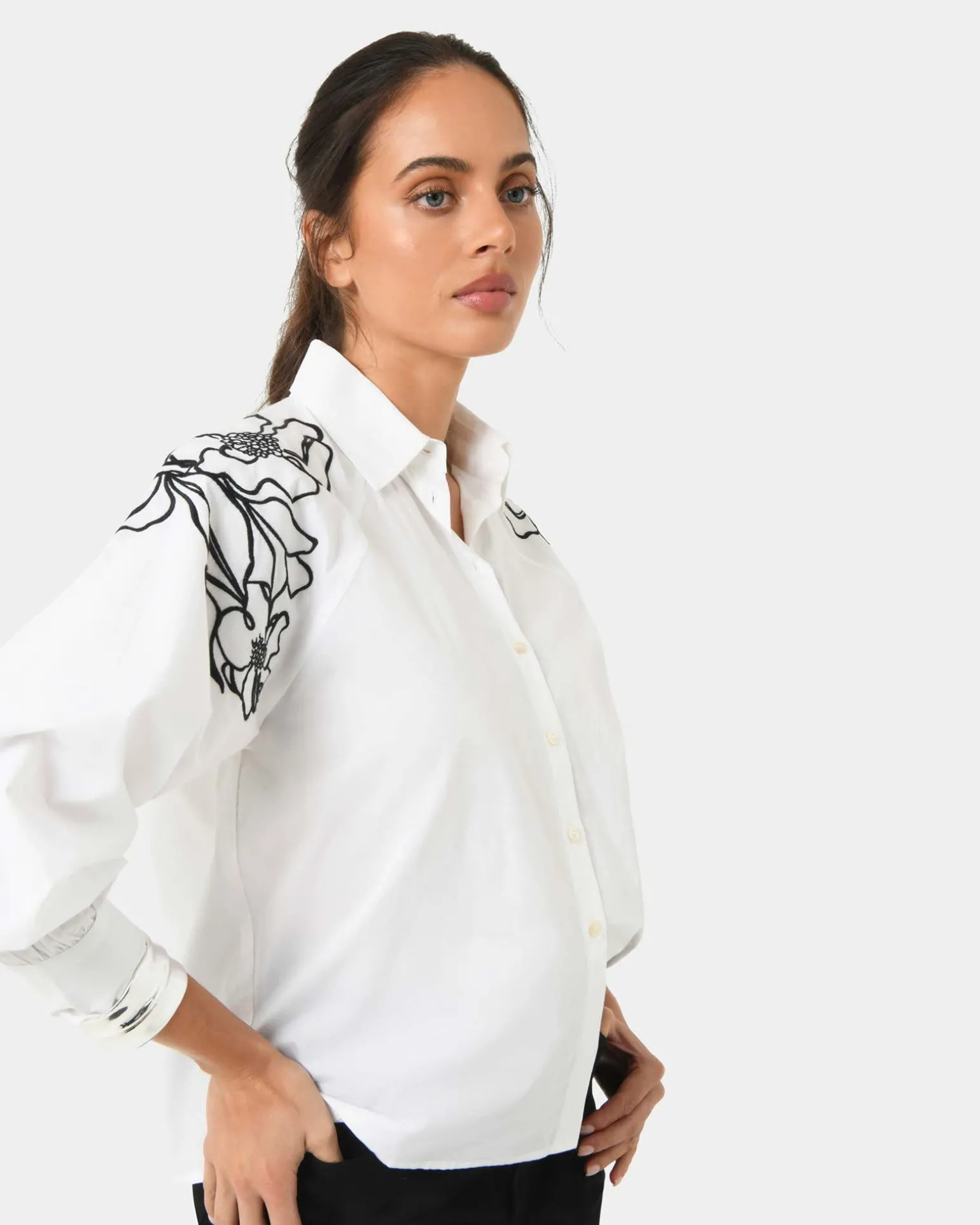 Maren Embroidered Cotton Shirt