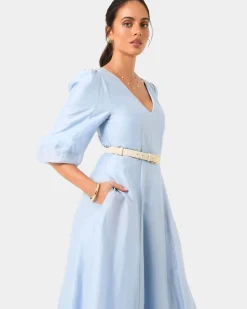Marlie Puff Sleeve Midi Dress
