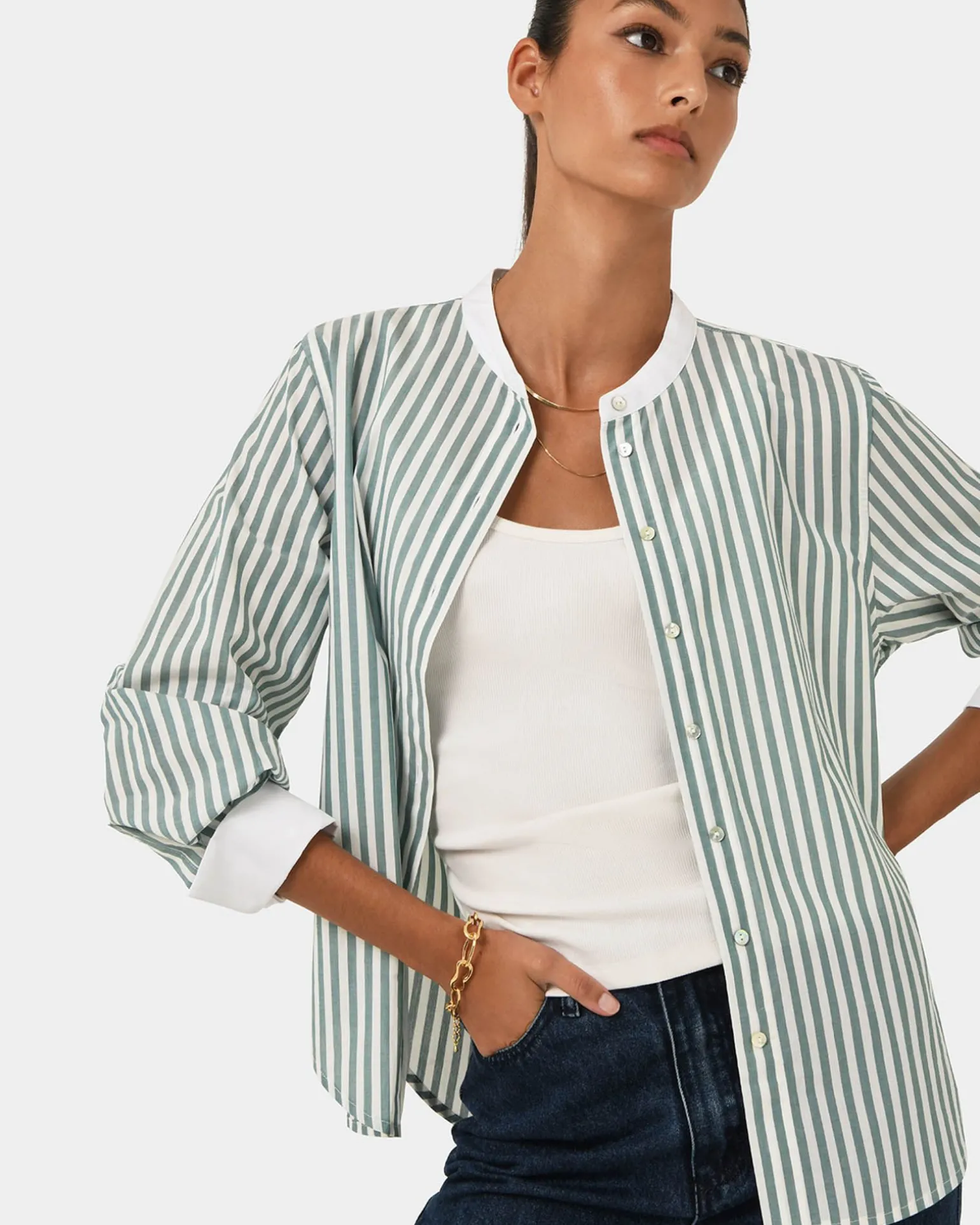 Melie Cotton Stripe Shirt