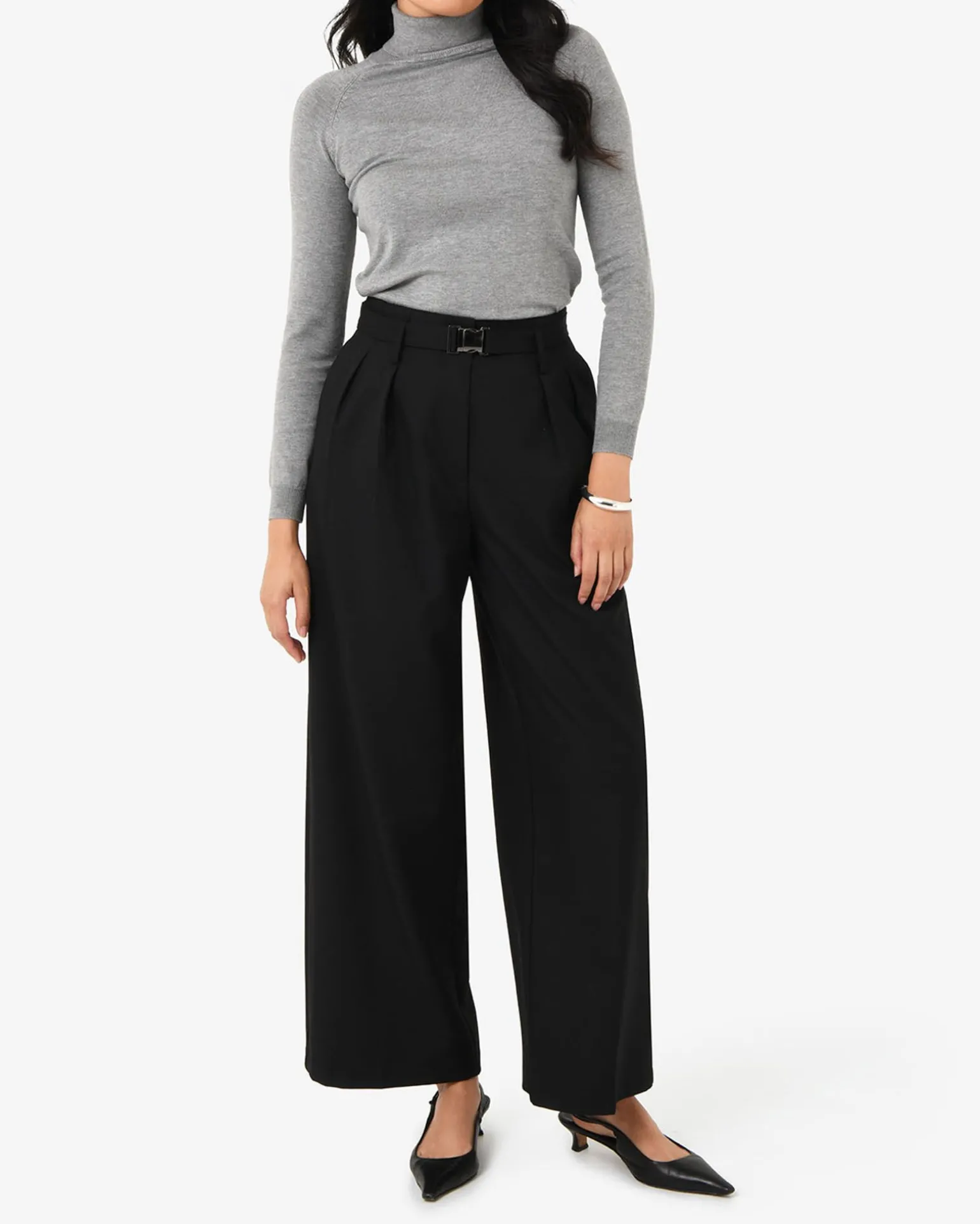 Nadia Buckle Wide Leg Pants