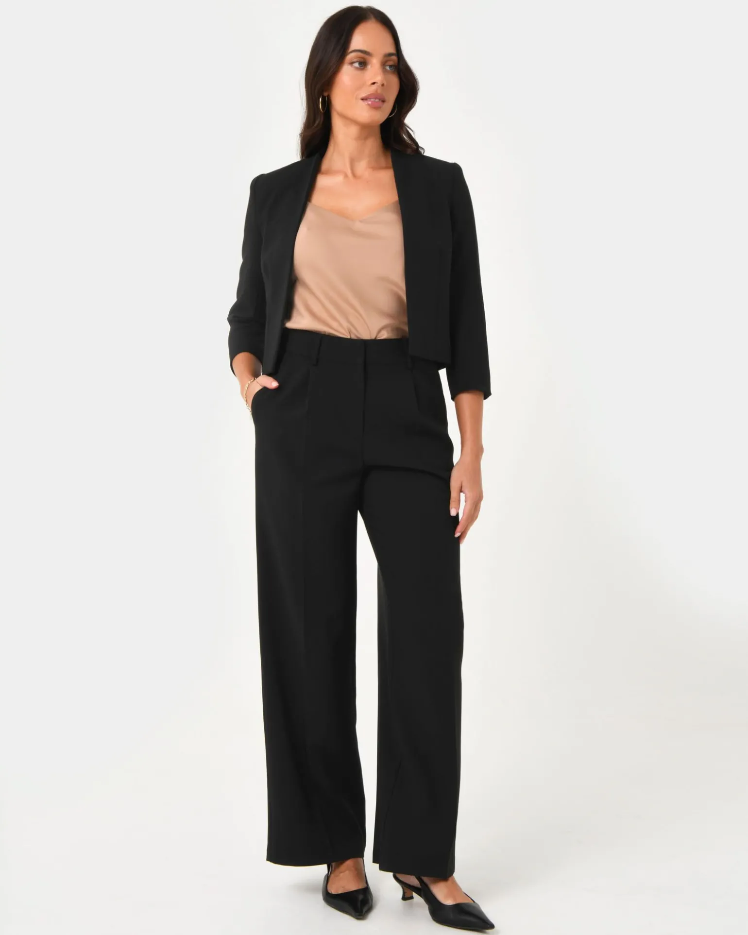 Nikki Collarless Crop Jacket