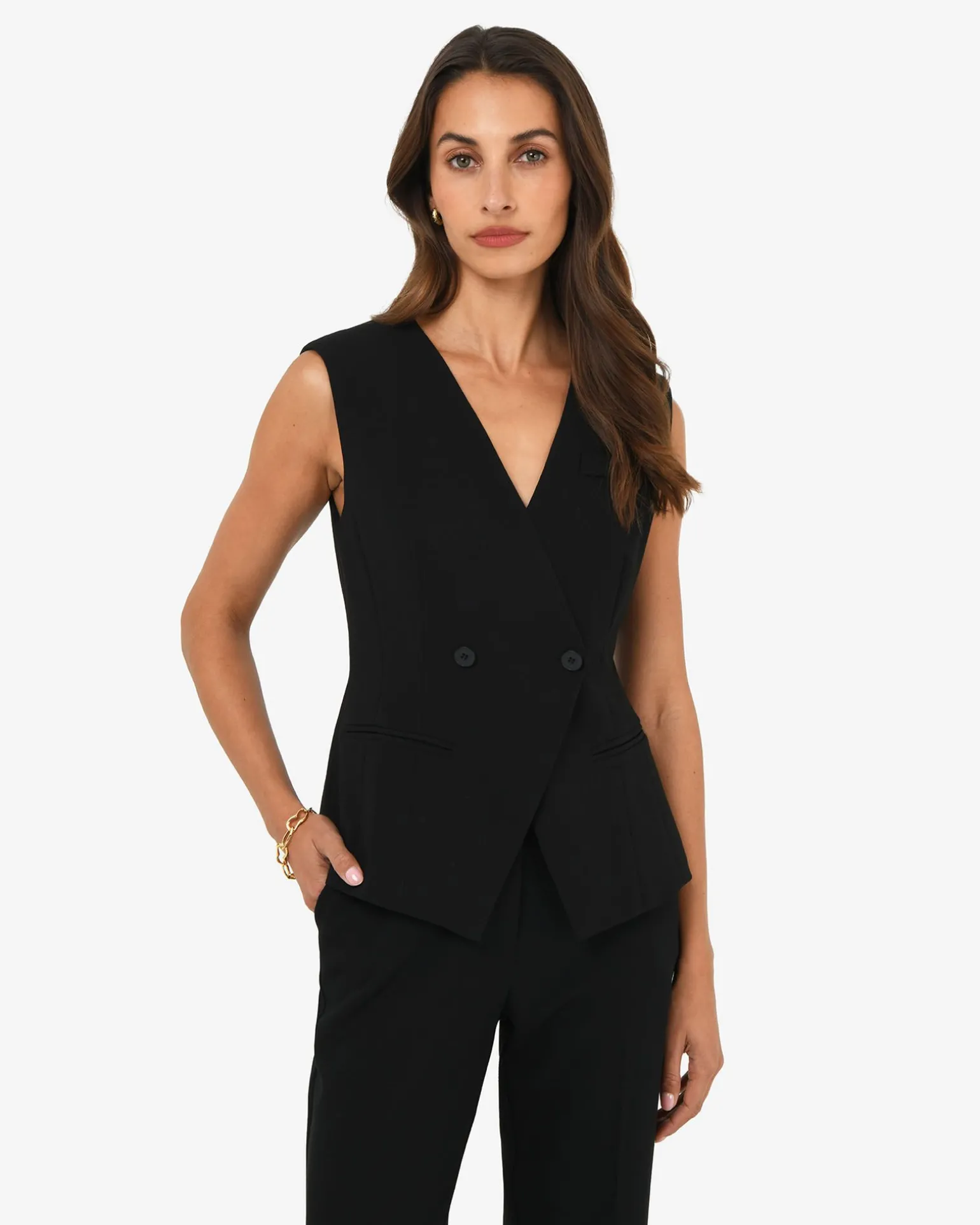 Nikki Collarless Vest