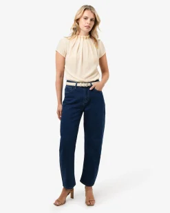 Olivia Pleated High Neck Top