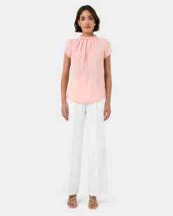 Olivia Pleated High Neck Top