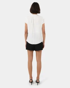 Olivia Pleated High Neck Top