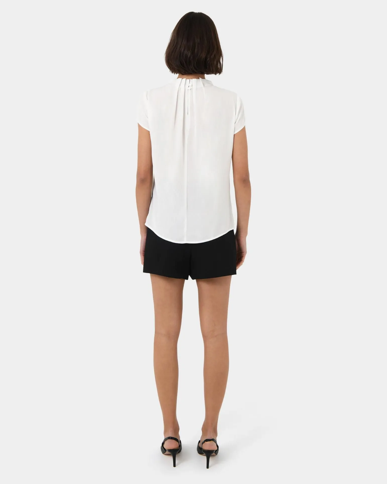 Olivia Pleated High Neck Top