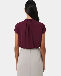Olivia Pleated High Neck Top