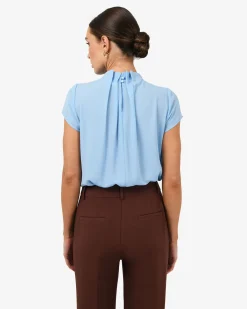 Olivia Pleated High Neck Top