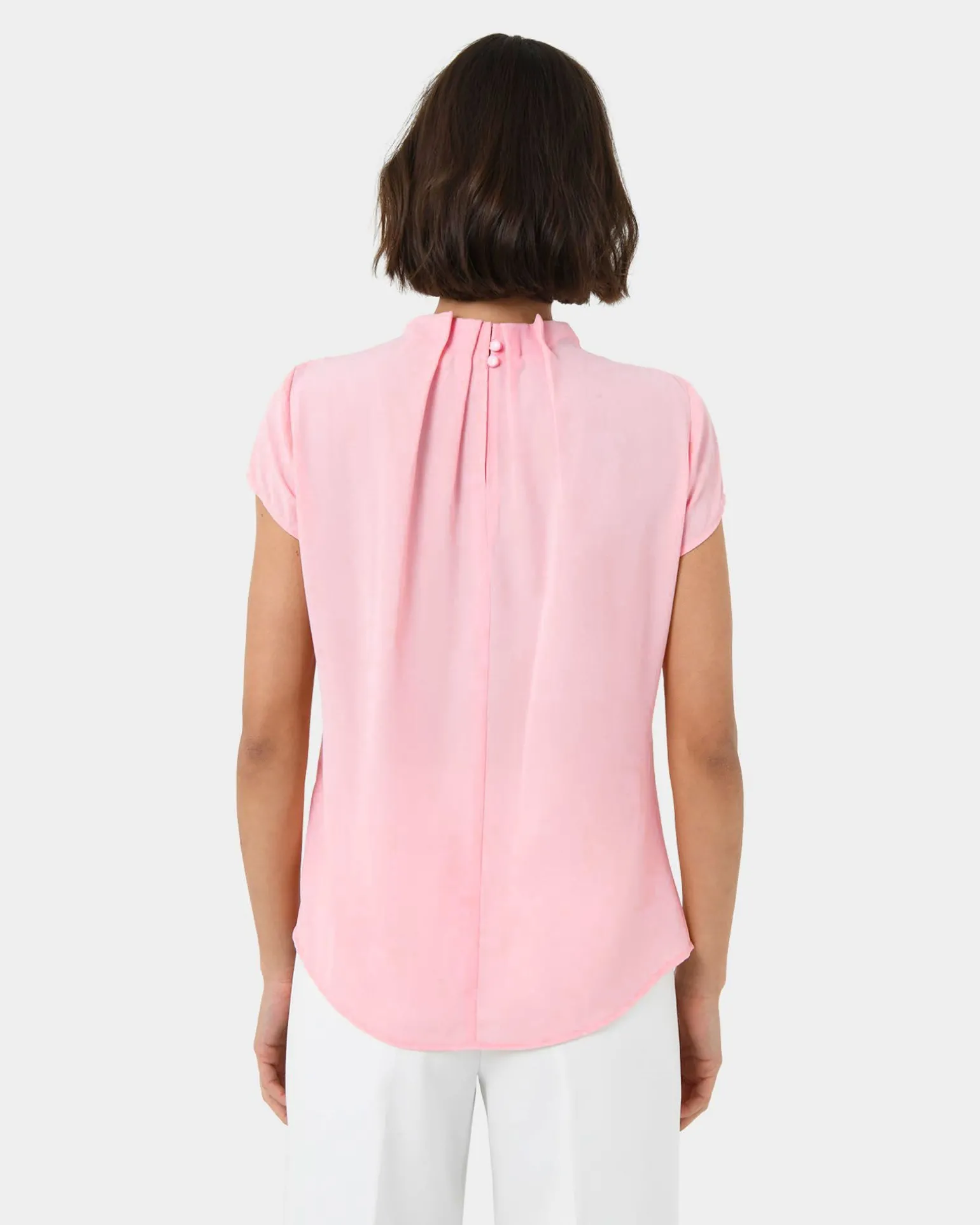 Olivia Pleated High Neck Top