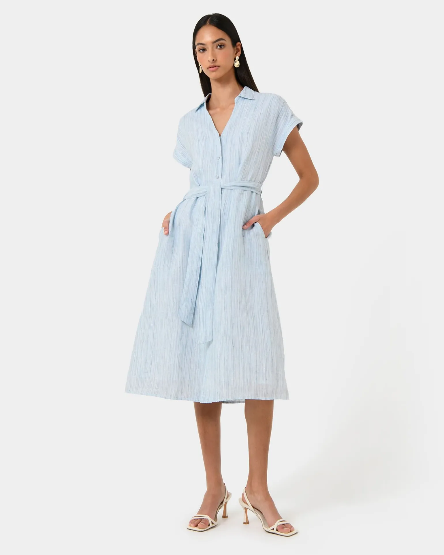 Paris Linen Midi Dress