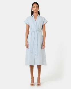 Paris Linen Midi Dress