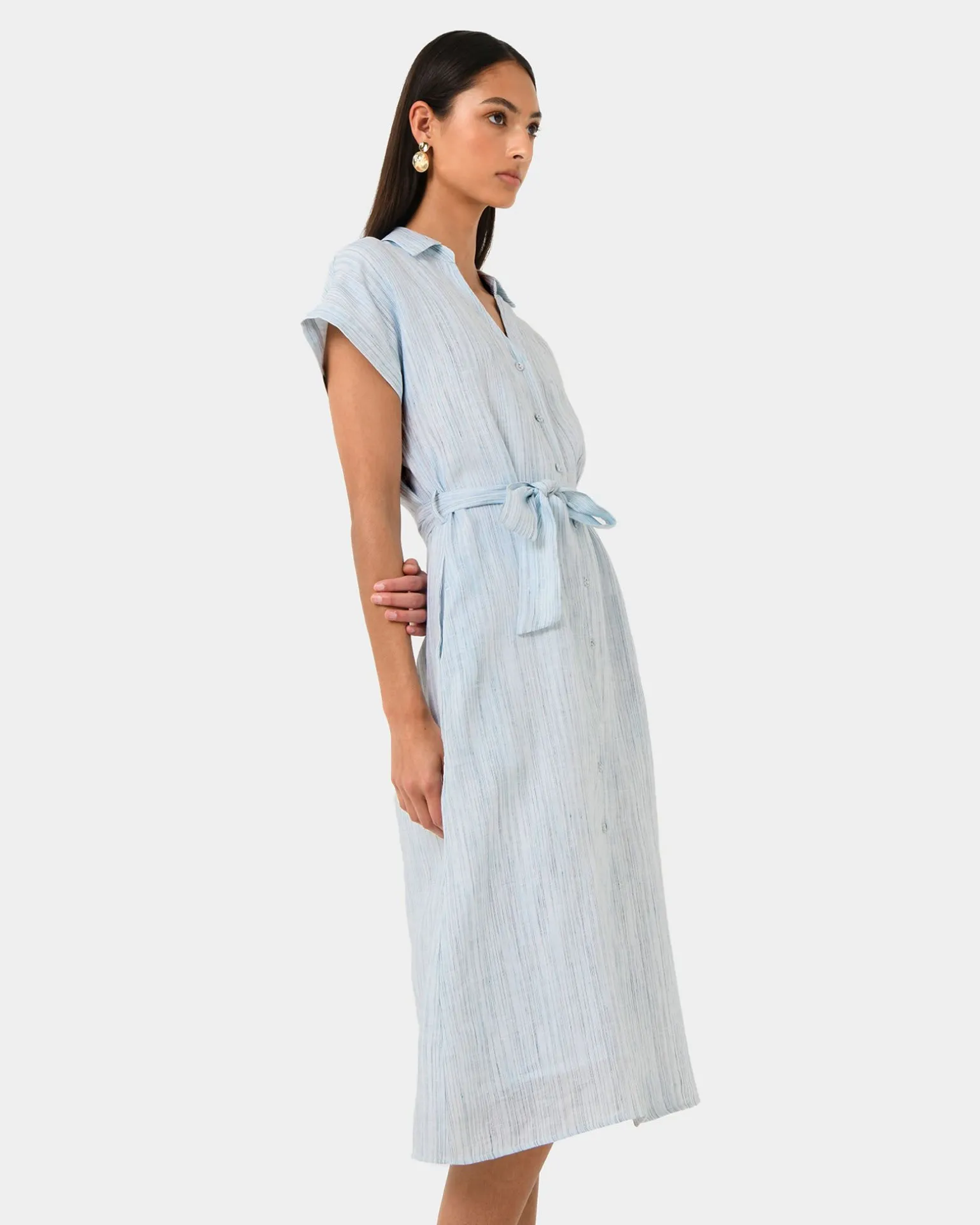 Paris Linen Midi Dress