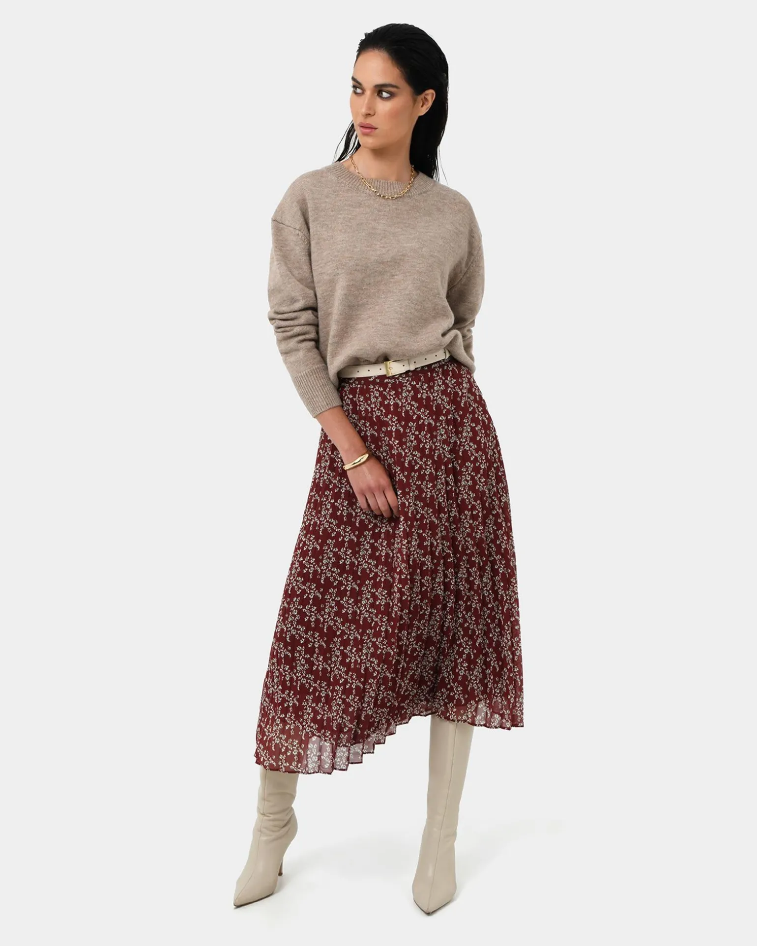 Rema Floral Pleated Skirt