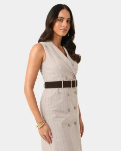 Ria Stripe Cotton Blend Dress