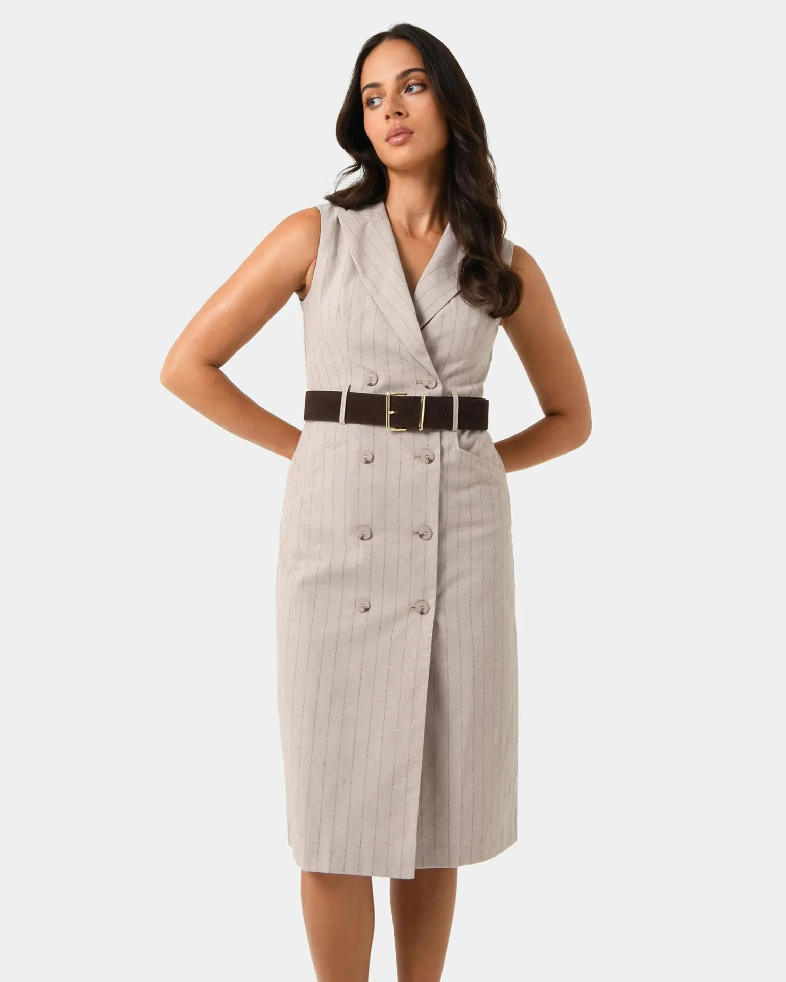 Ria Stripe Cotton Blend Dress