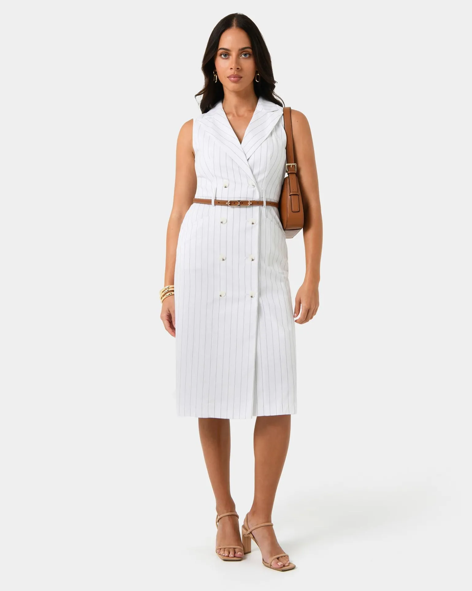 Ria Stripe Cotton Blend Dress