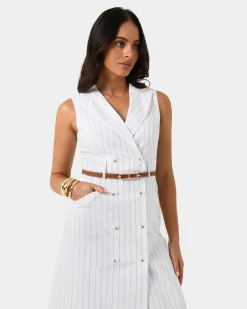 Ria Stripe Cotton Blend Dress
