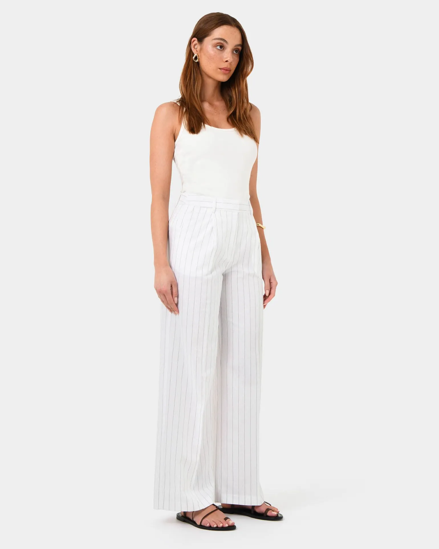 Ria Stripe Cotton Blend Pants