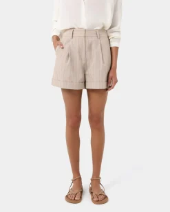 Ria Stripe Cotton Shorts