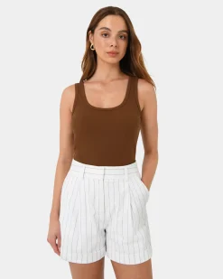 Ria Stripe Cotton Shorts