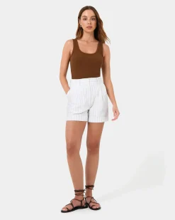 Ria Stripe Cotton Shorts
