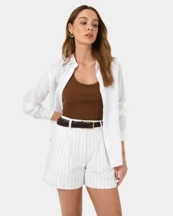 Ria Stripe Cotton Shorts