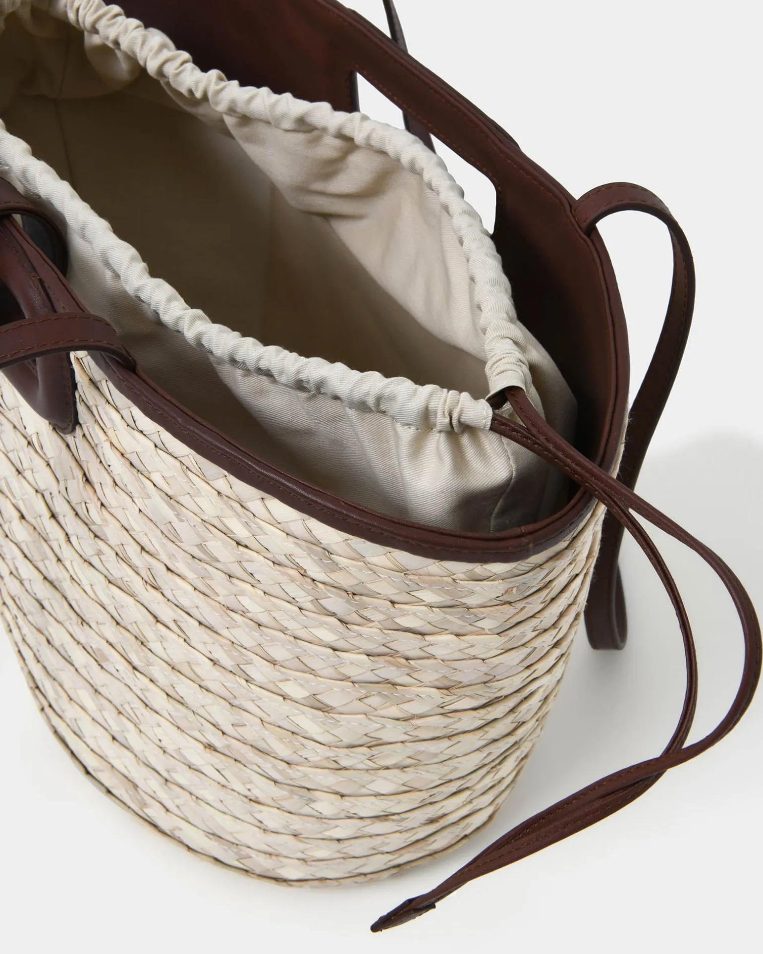 Rome Leather Palm Leaf Bag L