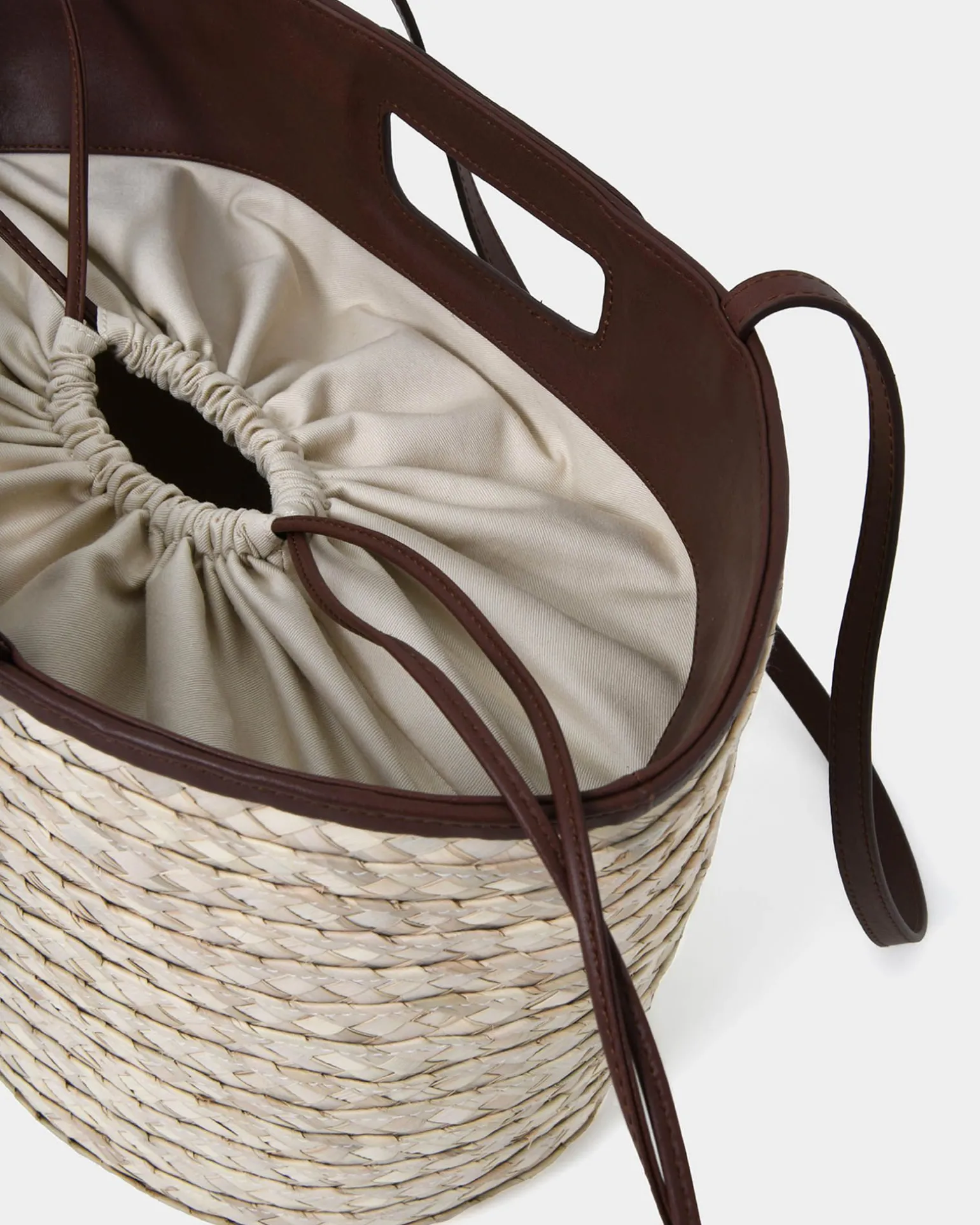 Rome Leather Palm Leaf Bag L