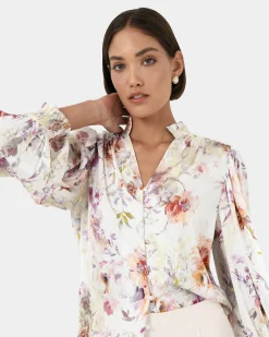 Rosy Bell Sleeve Blouse