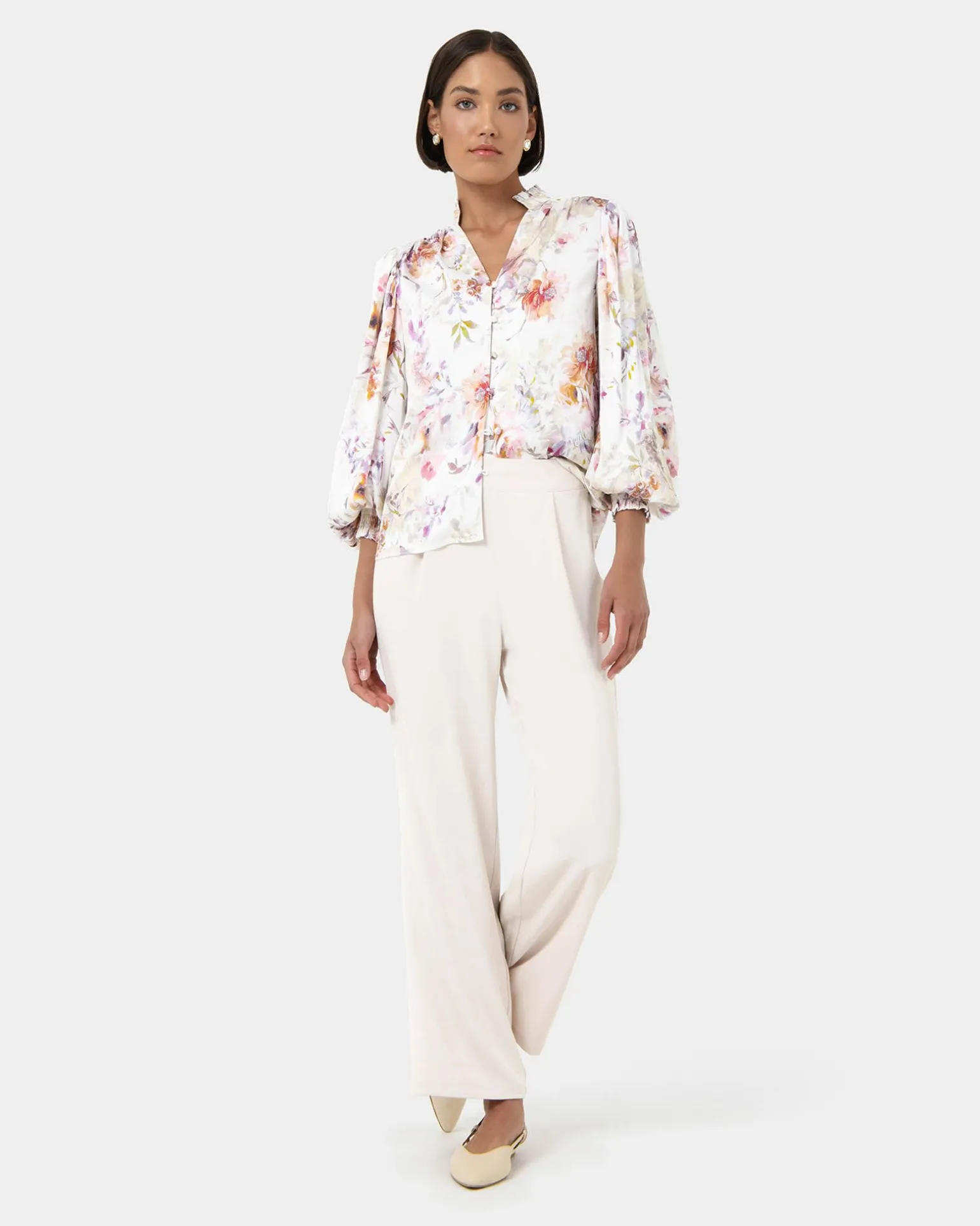 Rosy Bell Sleeve Blouse