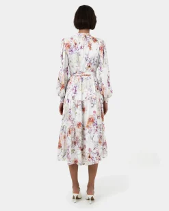 Rosy Floral Tiered Dress